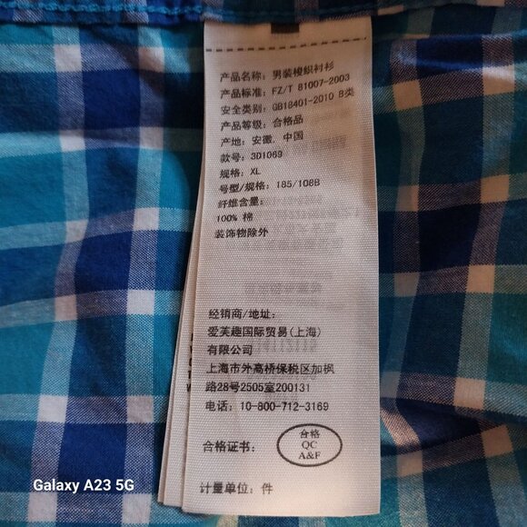 Hollister Mens Blue Plaid Button-Up Shirt XL Cotton Preppy Classic Office - Picture 4 of 8